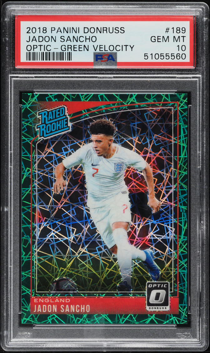 2018 Donruss Optic Green Velocity Jadon Sancho ROOKIE /200 #189 PSA 10 GEM MINT