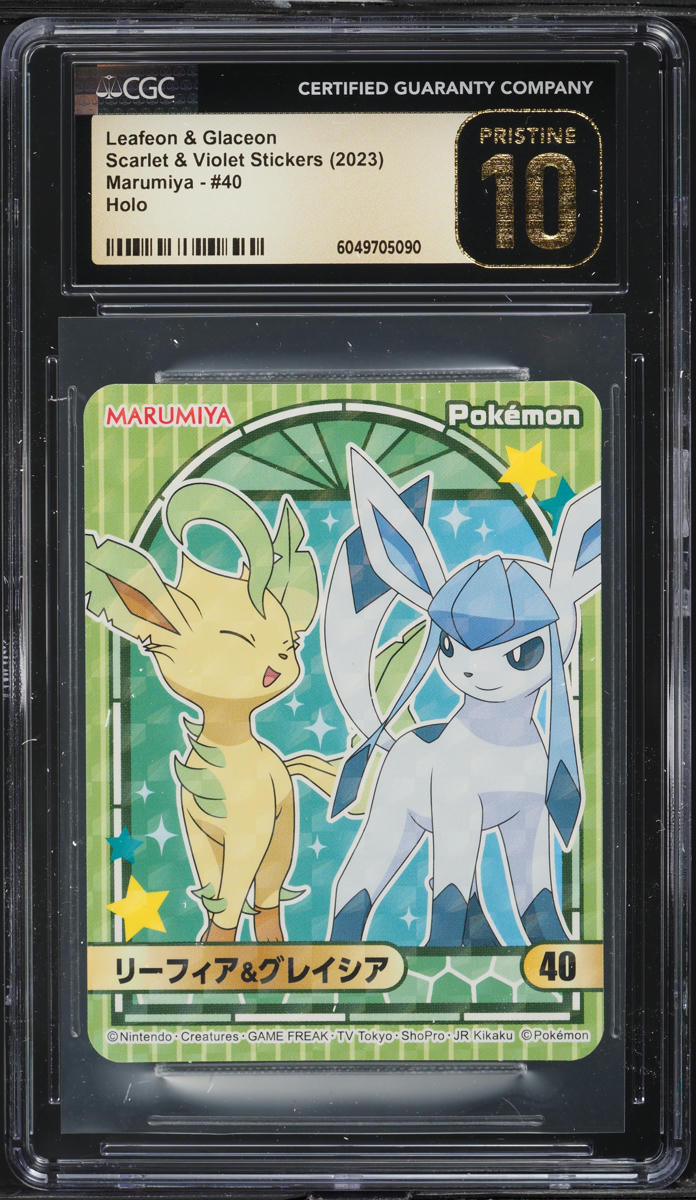 2023 Pokemon Japanese SV Stickers Marumiya Holo Leafeon & Glaceon #40 CGC 10