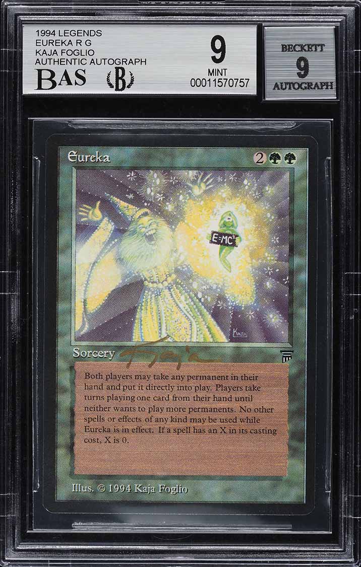 1994 Magic The Gathering MTG Legends Eureka R G Kaja Foglio AUTO BAS BGS 9 MINT