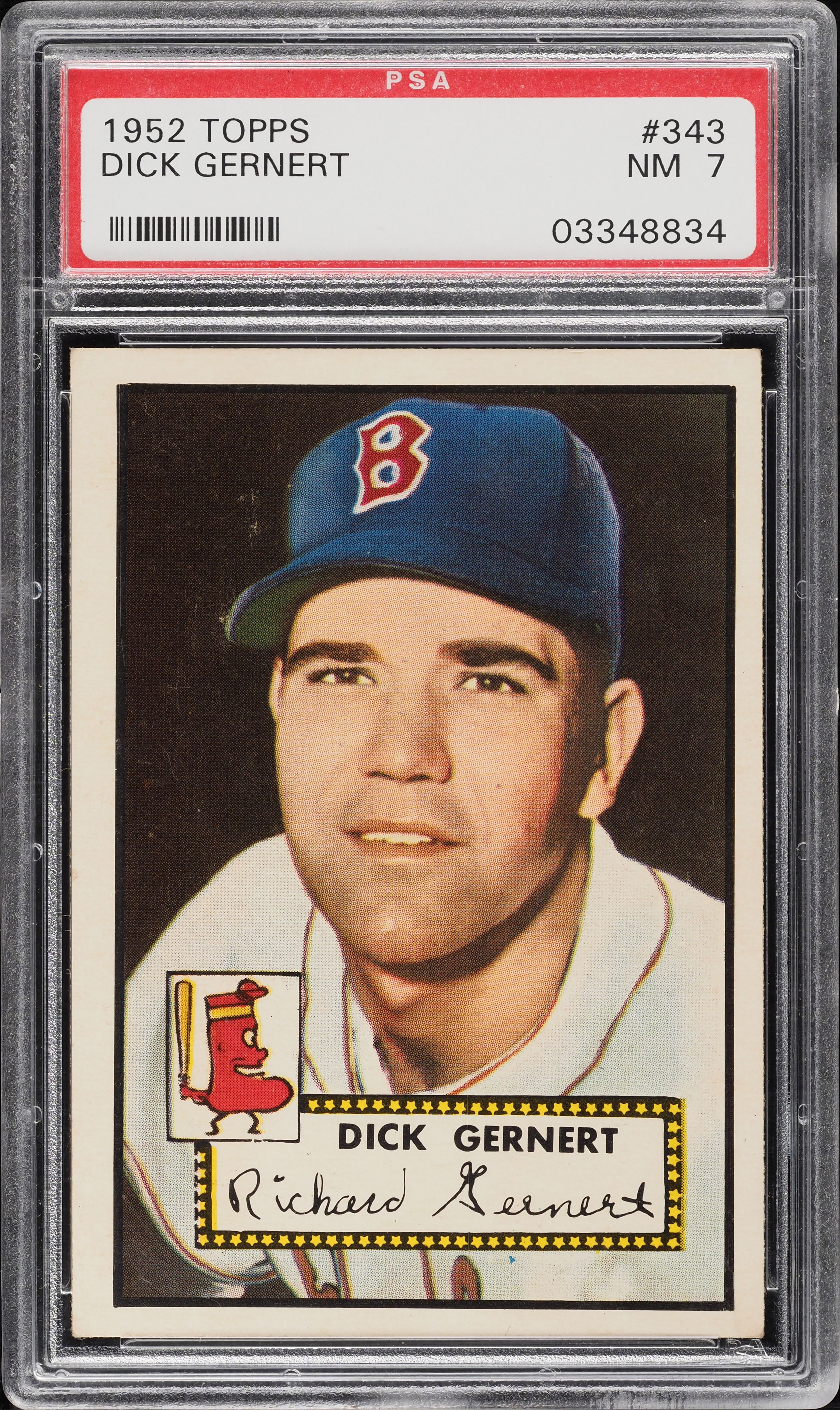 1952 Topps Dick Gernert #343 PSA 7 NRMT