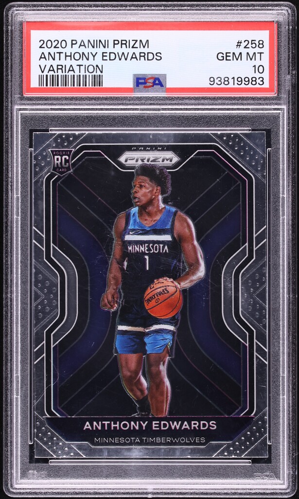 2020 Panini Prizm Variation Anthony Edwards ROOKIE #258 PSA 10 GEM MINT
