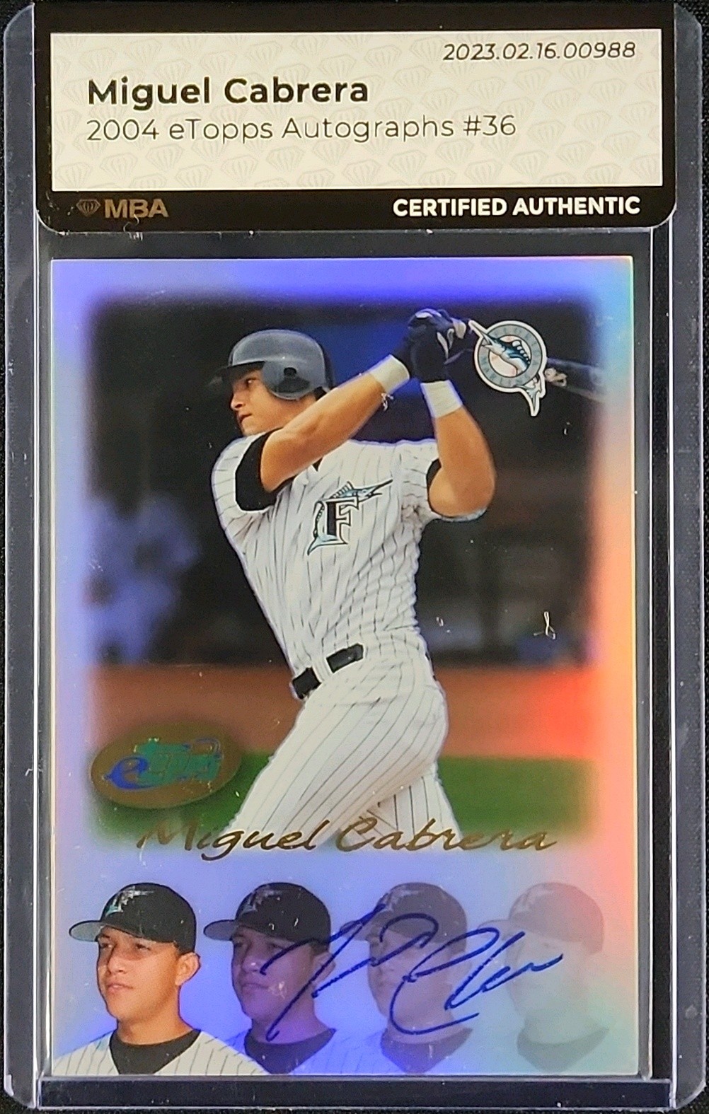 2004 eTopps Autographs Miguel Cabrera AUTO /3750 #36 MBA AUTH
