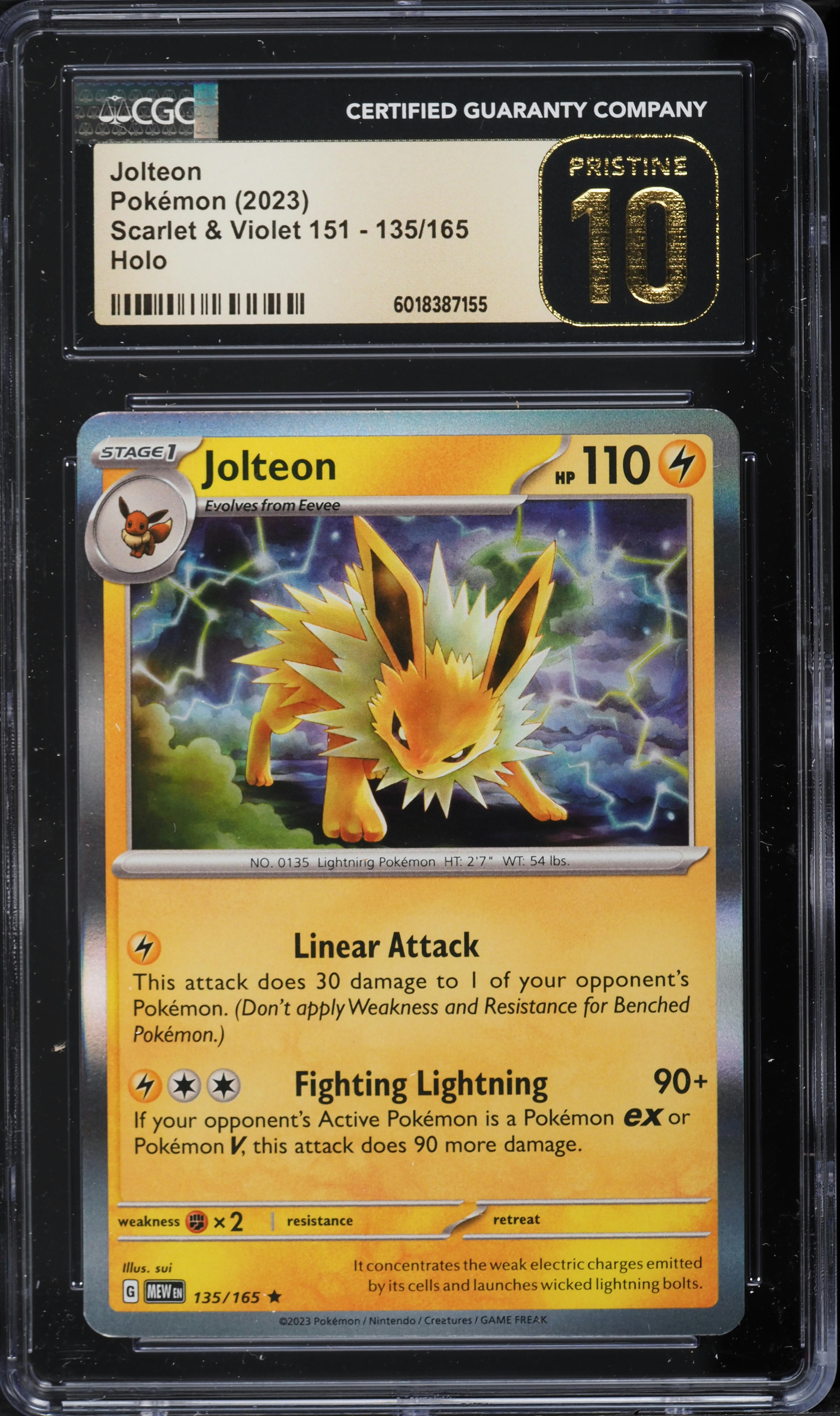 2023 Pokemon Scarlet & Violet 151 Holo Jolteon #135 CGC 10 PRISTINE