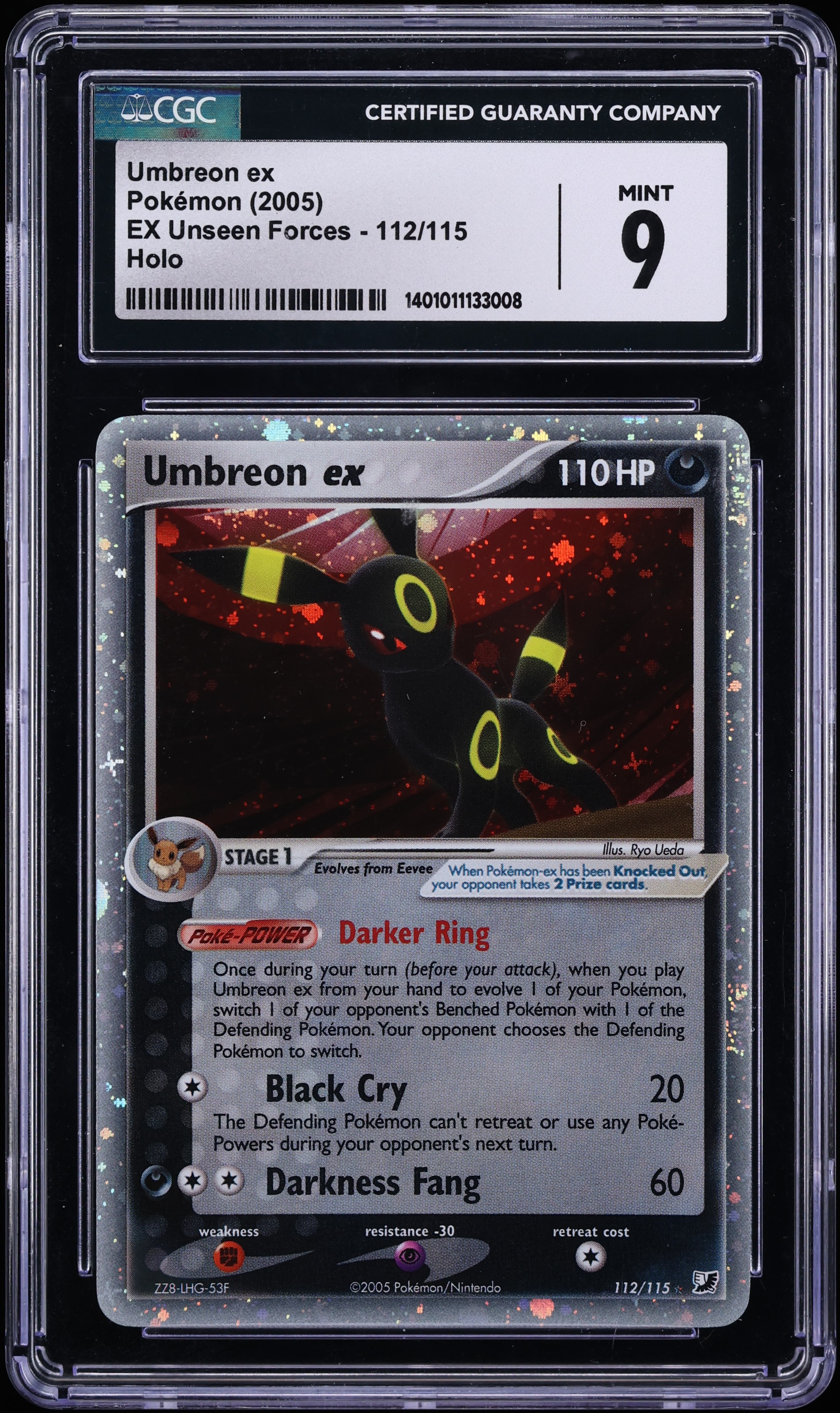 2005 Pokemon EX Unseen Forces Holo Umbreon ex #112 CGC 9 MINT