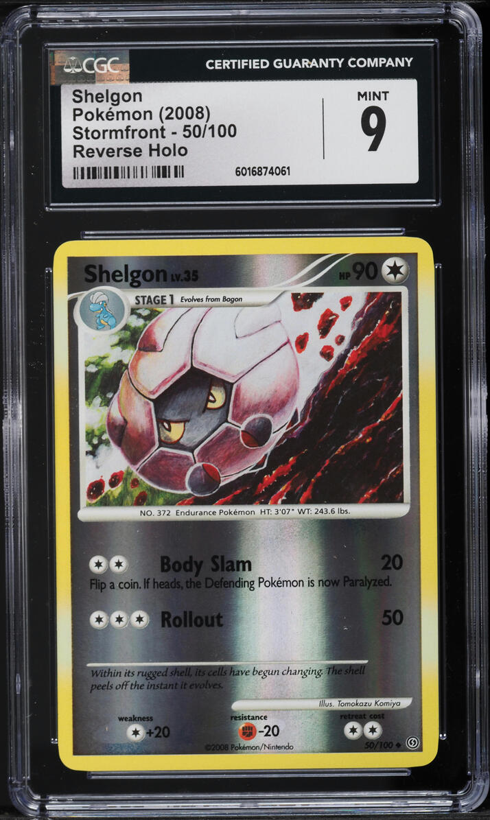 2008 Pokemon Diamond & Pearl Stormfront Reverse Holo Shelgon #50 CGC 9 MINT