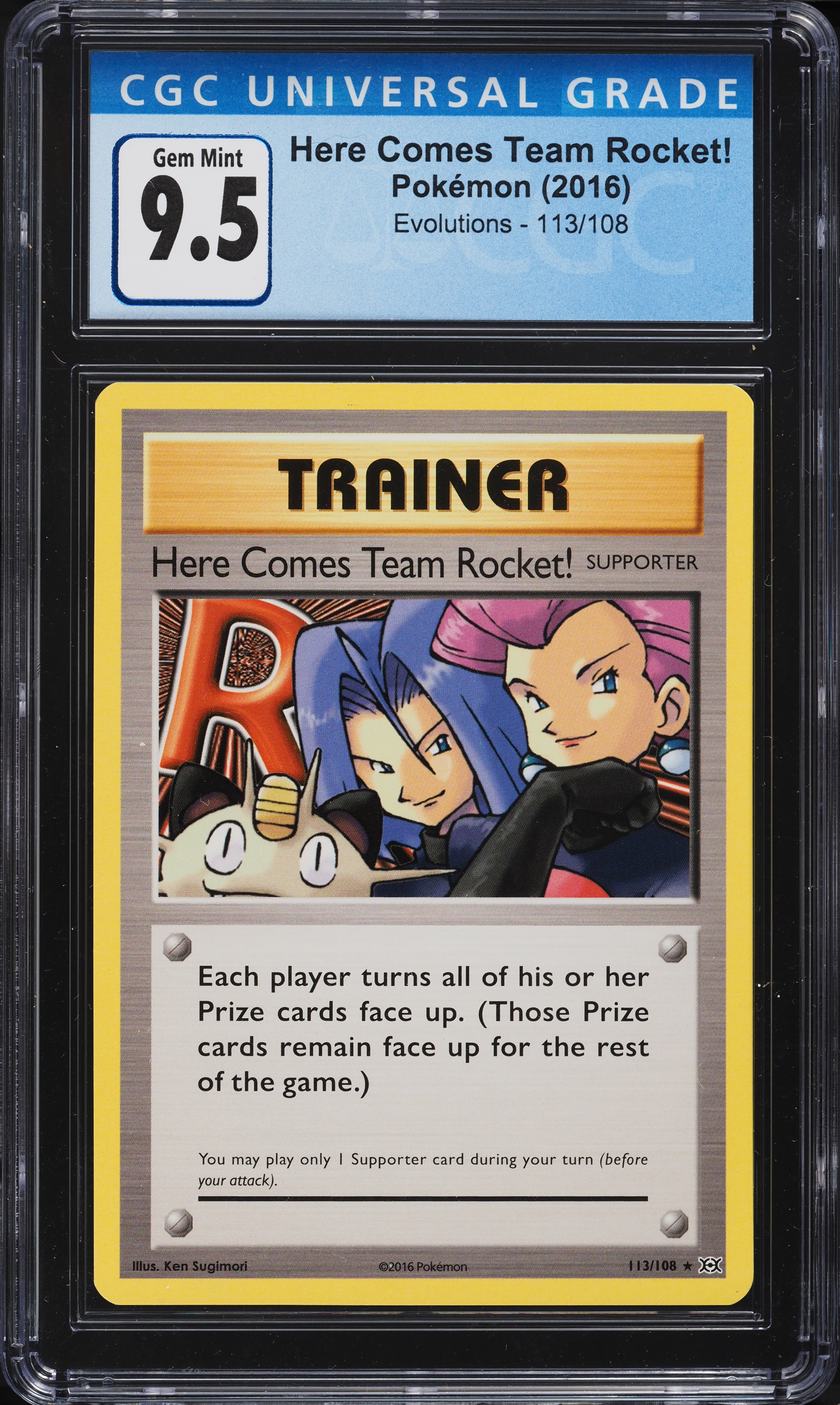 2016 Pokemon XY Evolutions Here Comes Team Rocket! #113 CGC 9.5 GEM MINT