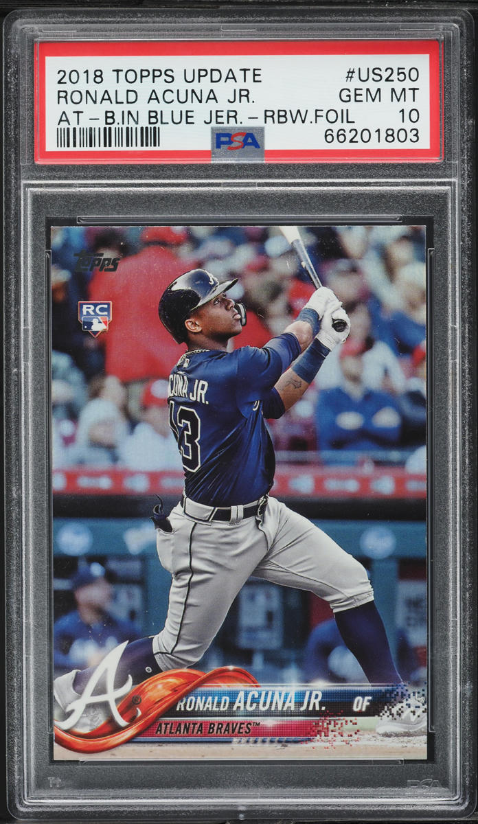 2018 Topps Update Rainbow Foil Ronald Acuna Jr. ROOKIE #US250 PSA 10 GEM MINT