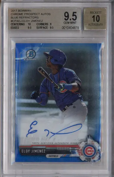 2017 Bowman Chrome Prospect Auto Blue Refractor #CPAEJ Eloy Jimenez /150 BGS 9.5