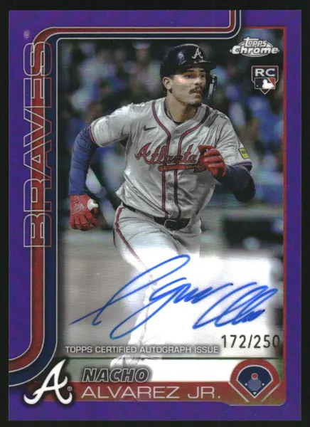 2025 Topps Chrome Rookie Purple Refractor #RA-NA Nacho Alvarez Jr. RC Auto /250