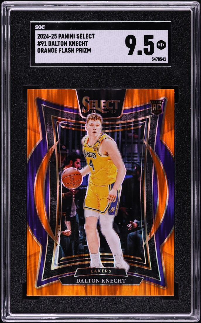 2024 Select Concourse Orange Flash Prizm Dalton Knecht ROOKIE #91 SGC 9.5 MINT+
