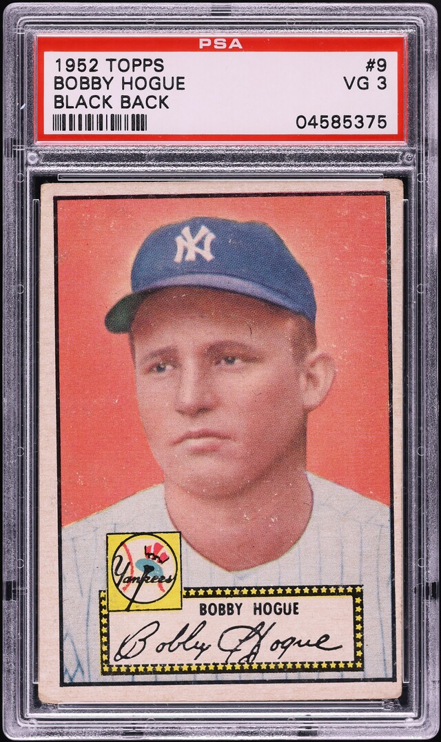 1952 Topps Bobby Hogue #9 PSA 3 VG