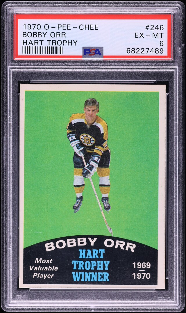 1970 O-Pee-Chee Hockey Bobby Orr HART TROPHY #246 PSA 6 EXMT