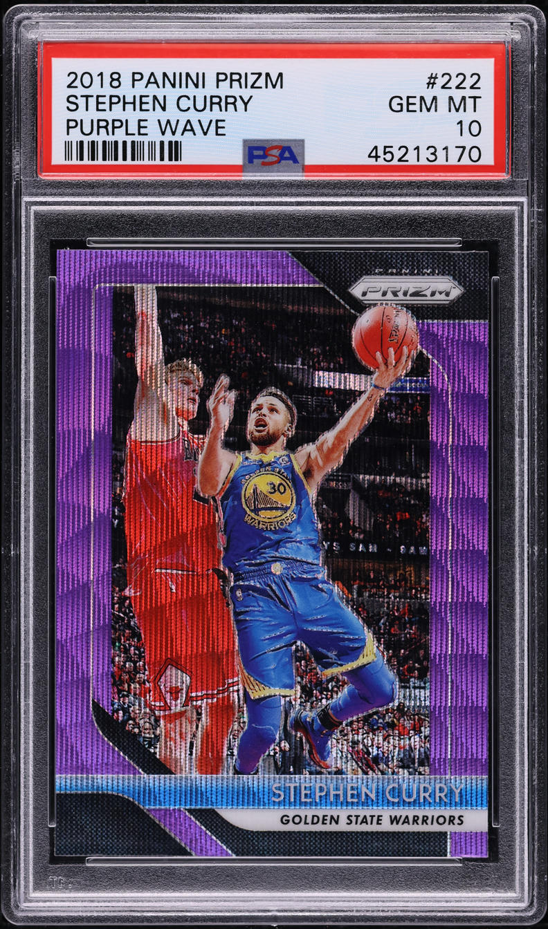 2018 Panini Prizm Purple Wave Stephen Curry #222 PSA 10 GEM MINT