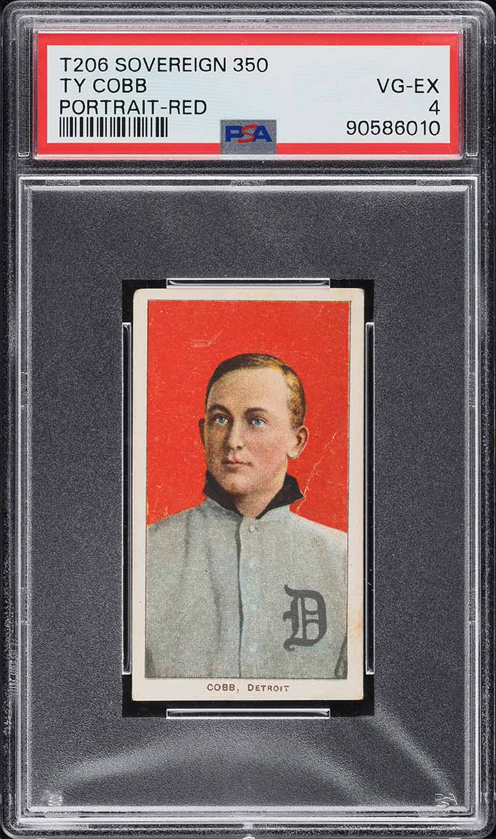 1909-11 T206 Ty Cobb RED PORTRAIT, SOVEREIGN PSA 4 VGEX