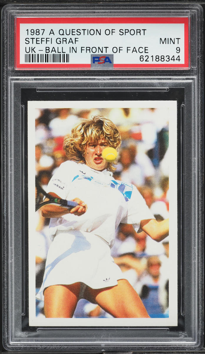 1987 A Question Of Sport UK Ball In Front Of Face Steffi Graf ROOKIE PSA 9 MINT