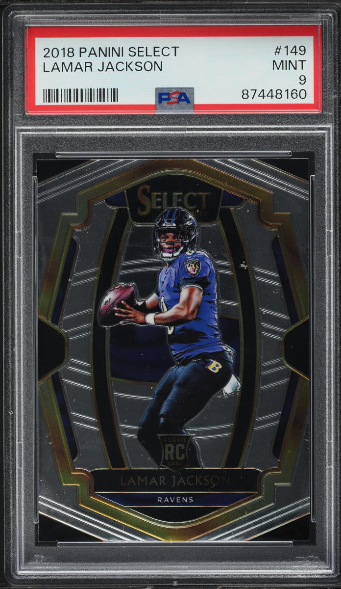 2018 Select Premier Level Lamar Jackson ROOKIE #149 PSA 9 MINT