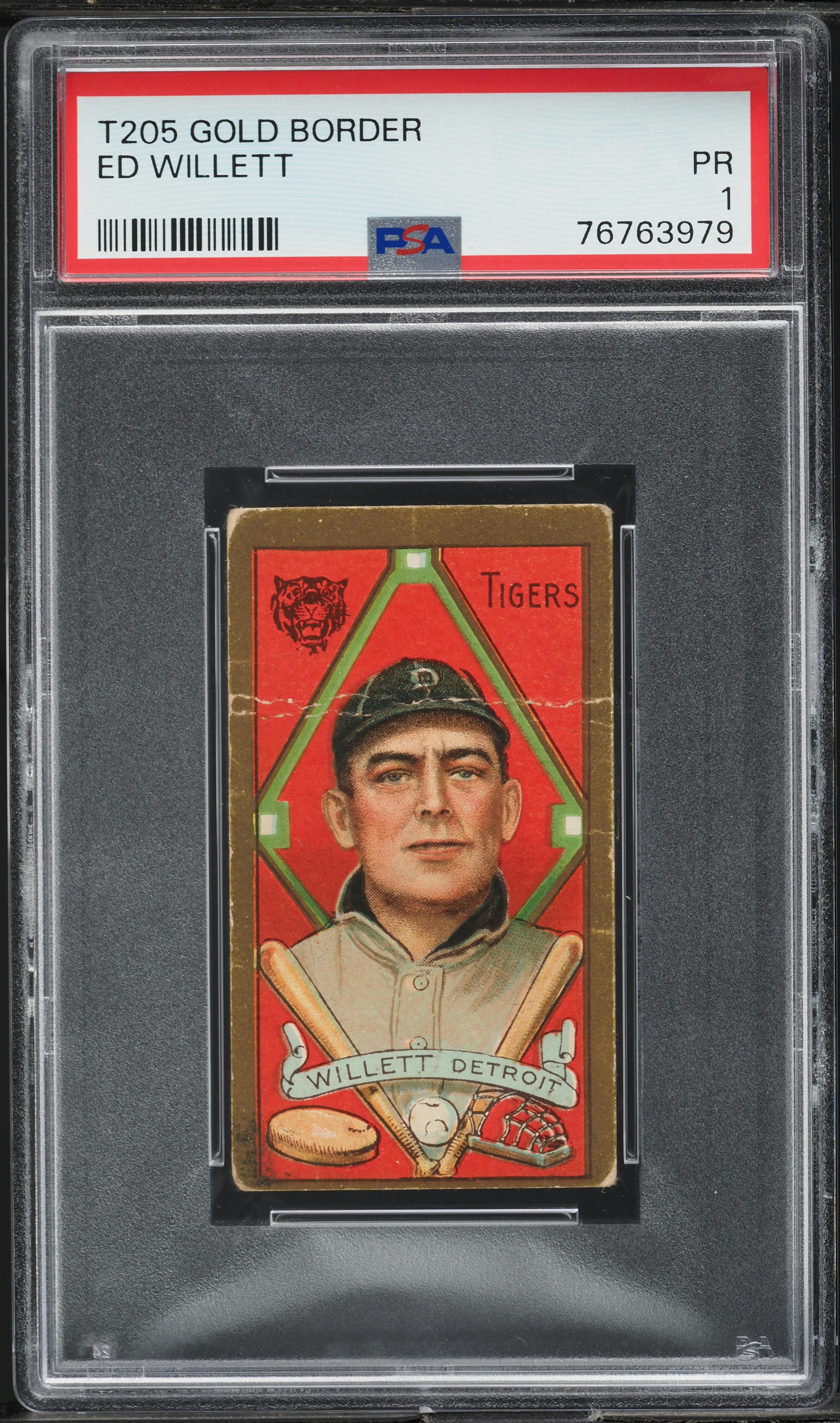 1911 T205 Gold Border Ed Willett PSA 1 PR