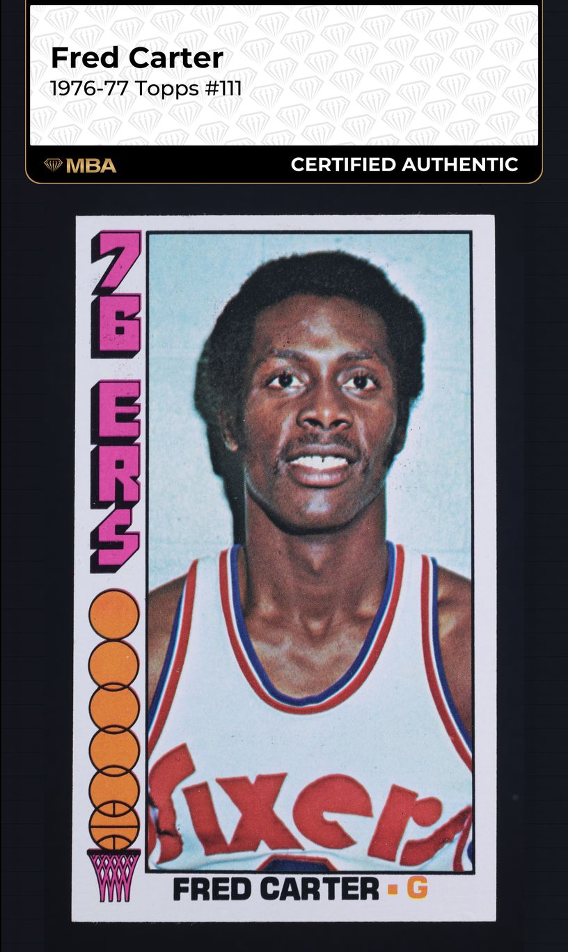 1976 Topps Basketball Fred Carter #111 MBA AUTH