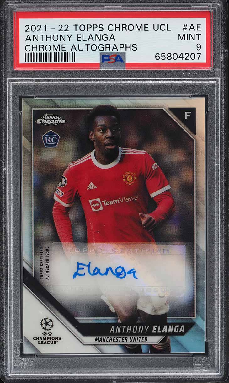 2021 Topps Chrome UEFA Anthony Elanga ROOKIE AUTO #CA-AE PSA 9 MINT