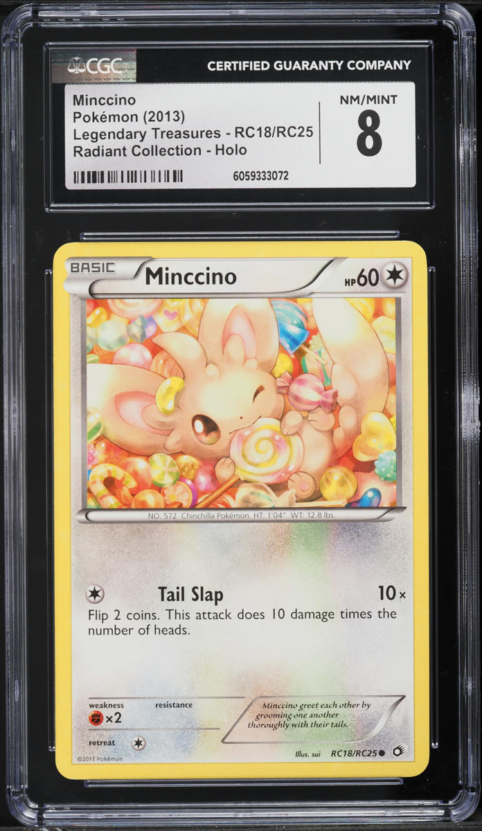 2013 Pokemon BW Legendary Treasures Radiant Collection Holo Minccino #RC18 CGC 8