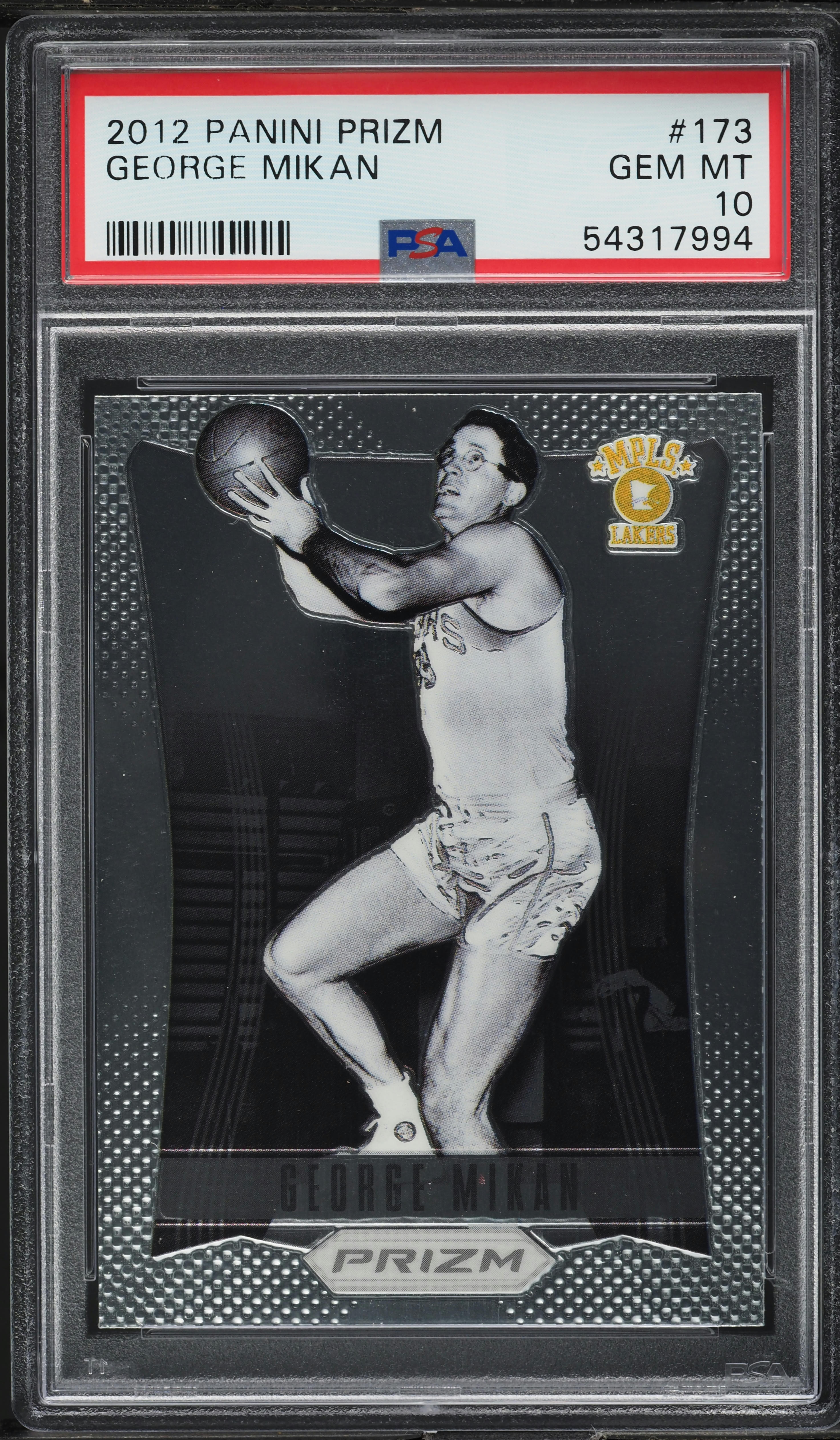 2012 Panini Prizm George Mikan #173 PSA 10 GEM MINT