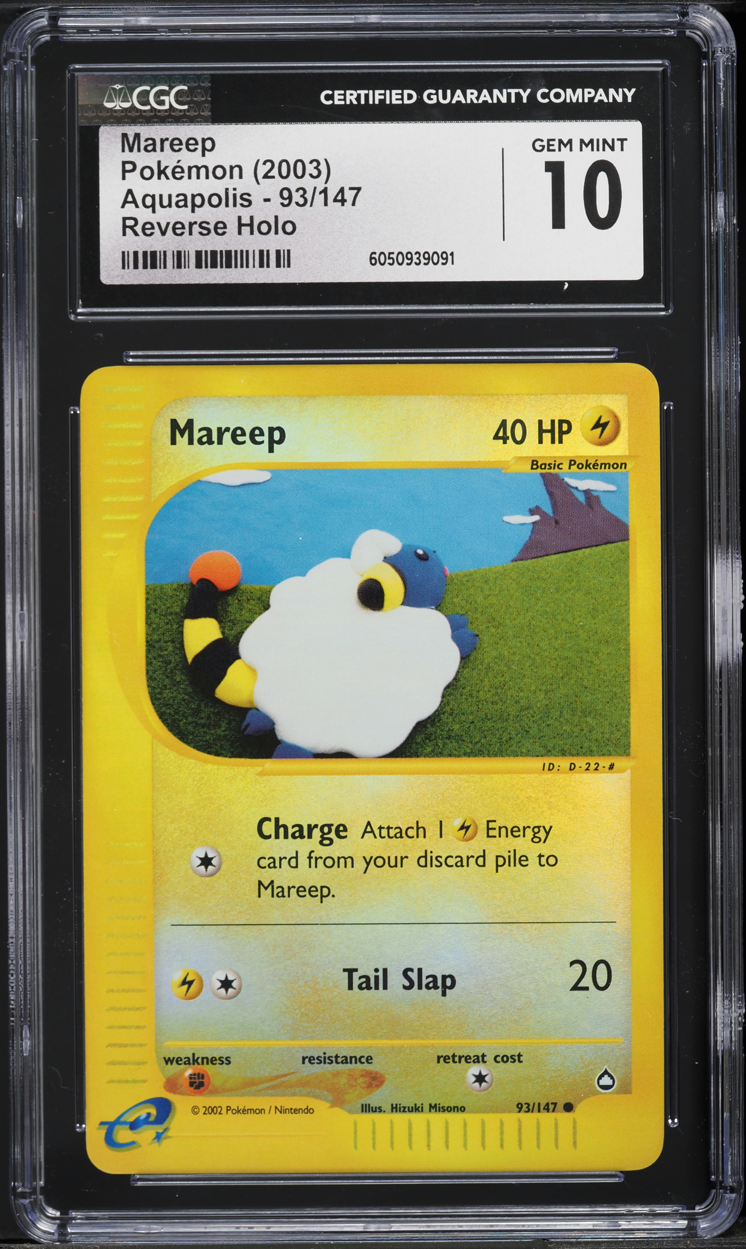 2003 Pokemon Aquapolis Reverse Holo Mareep #93 CGC 10 GEM MINT