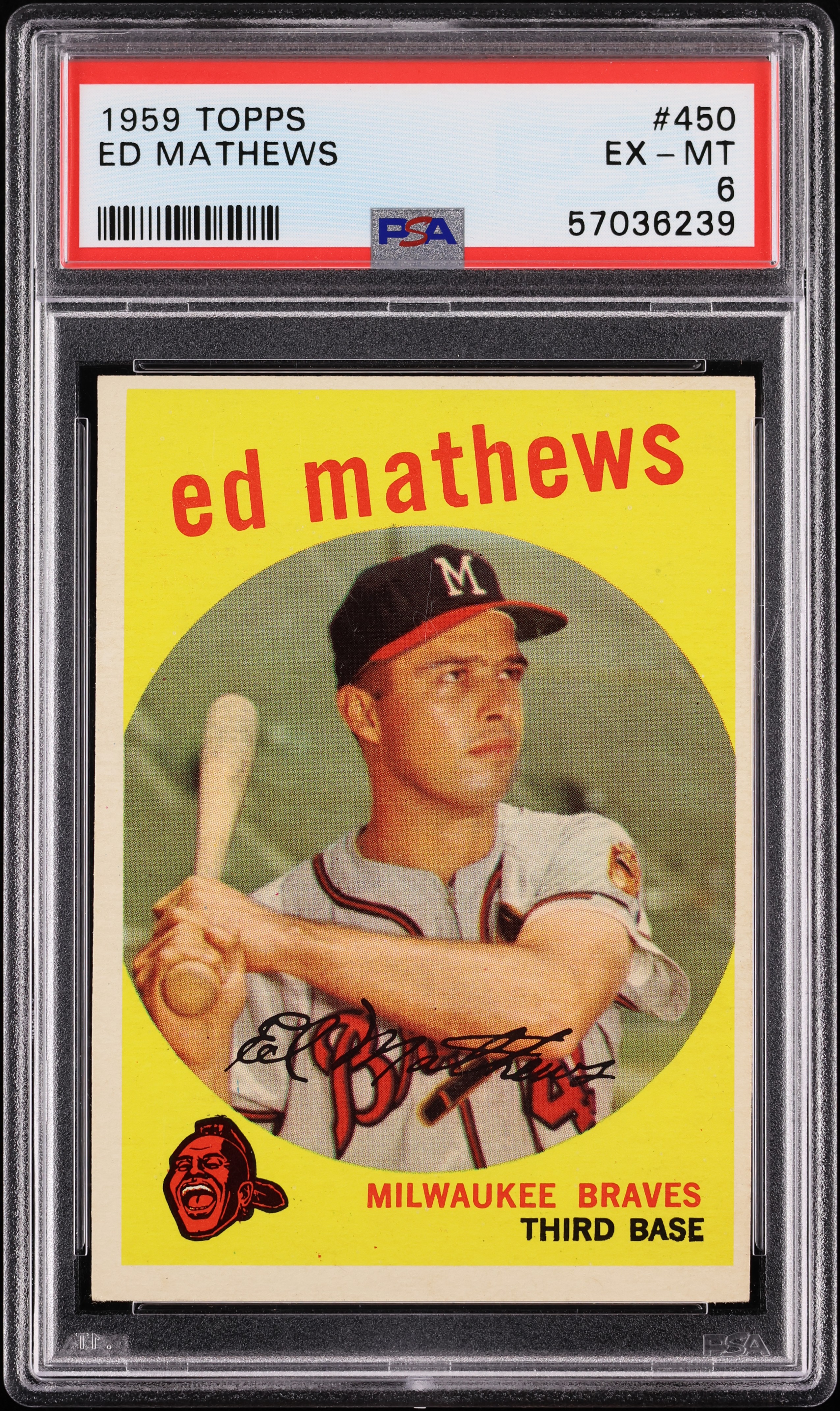 1959 Topps Eddie Mathews #450 PSA 6 EXMT