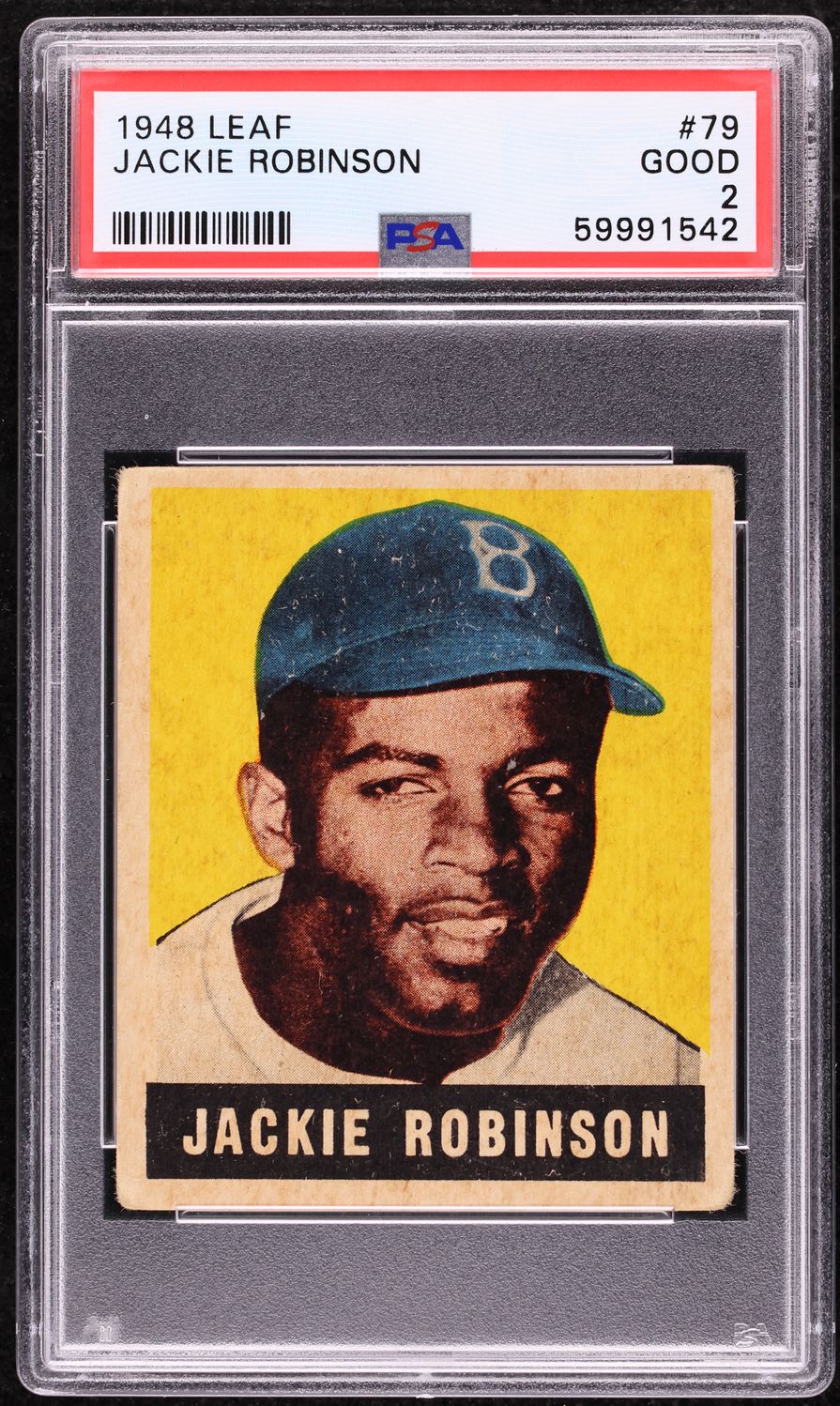 1948 Leaf Jackie Robinson ROOKIE #79 PSA 2 GD