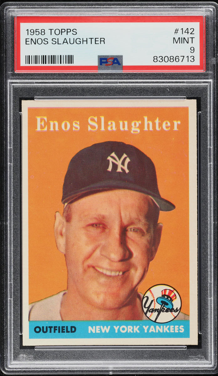 1958 Topps Enos Slaughter #142 PSA 9 MINT