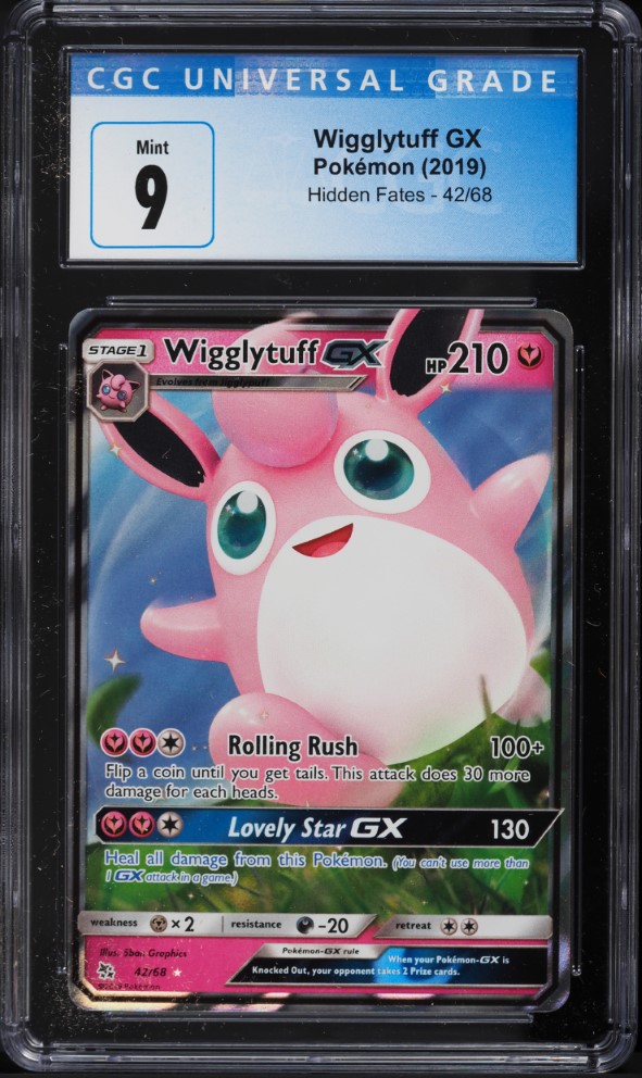 2019 Pokemon Sun & Moon Hidden Fates Wigglytuff GX #42 CGC 9 MINT