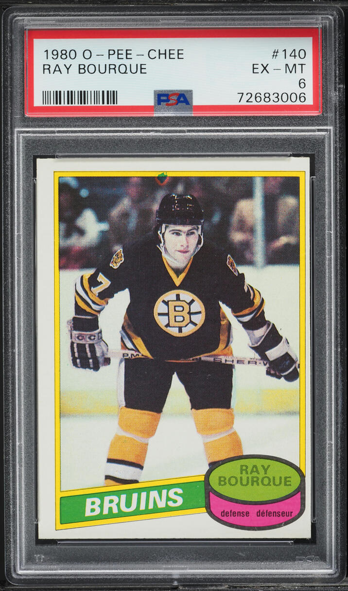 1980 O-Pee-Chee Hockey Ray Bourque ROOKIE #140 PSA 6 EXMT