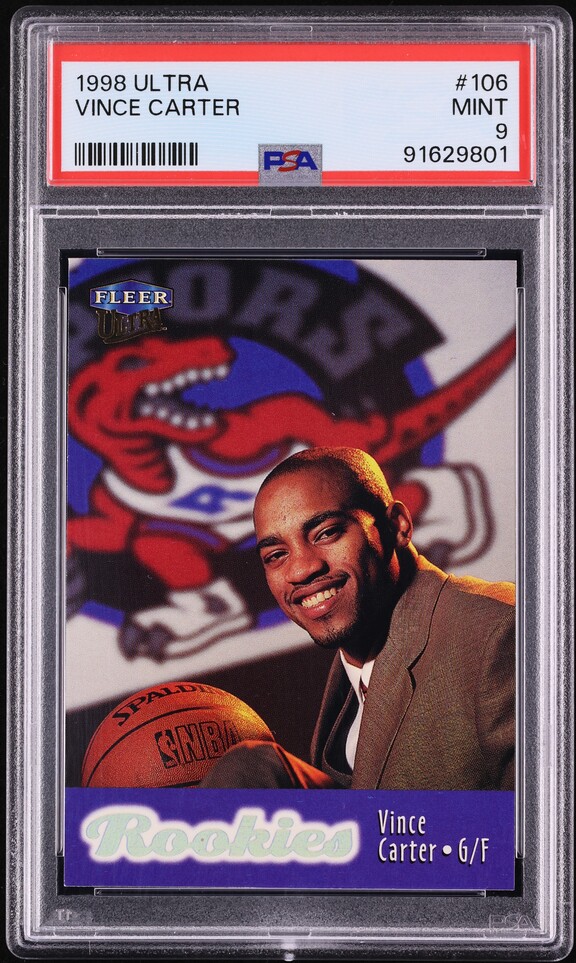 1998 Ultra Basketball Vince Carter ROOKIE #106 PSA 9 MINT
