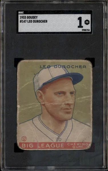1933 Goudey #147 Leo Durocher SGC 1