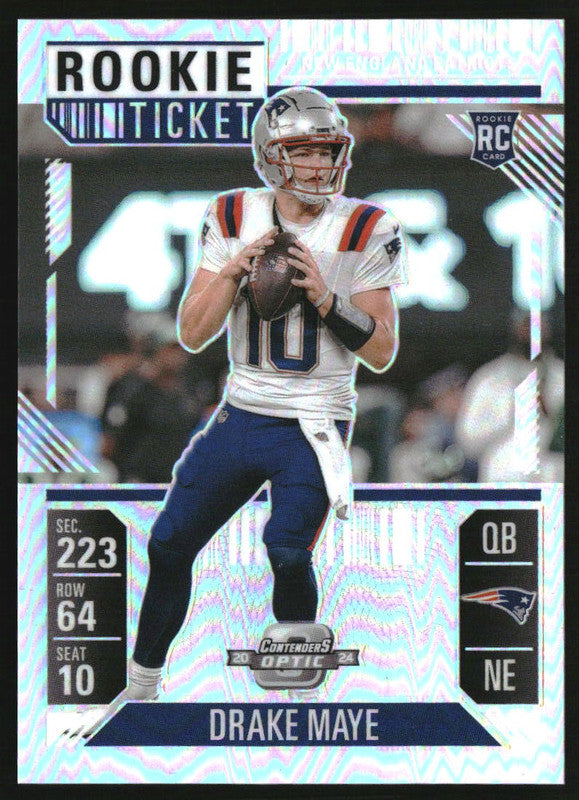 2024 Panini Contenders Optic Rookie Ticket Silver Prizm #70 Drake Maye RC