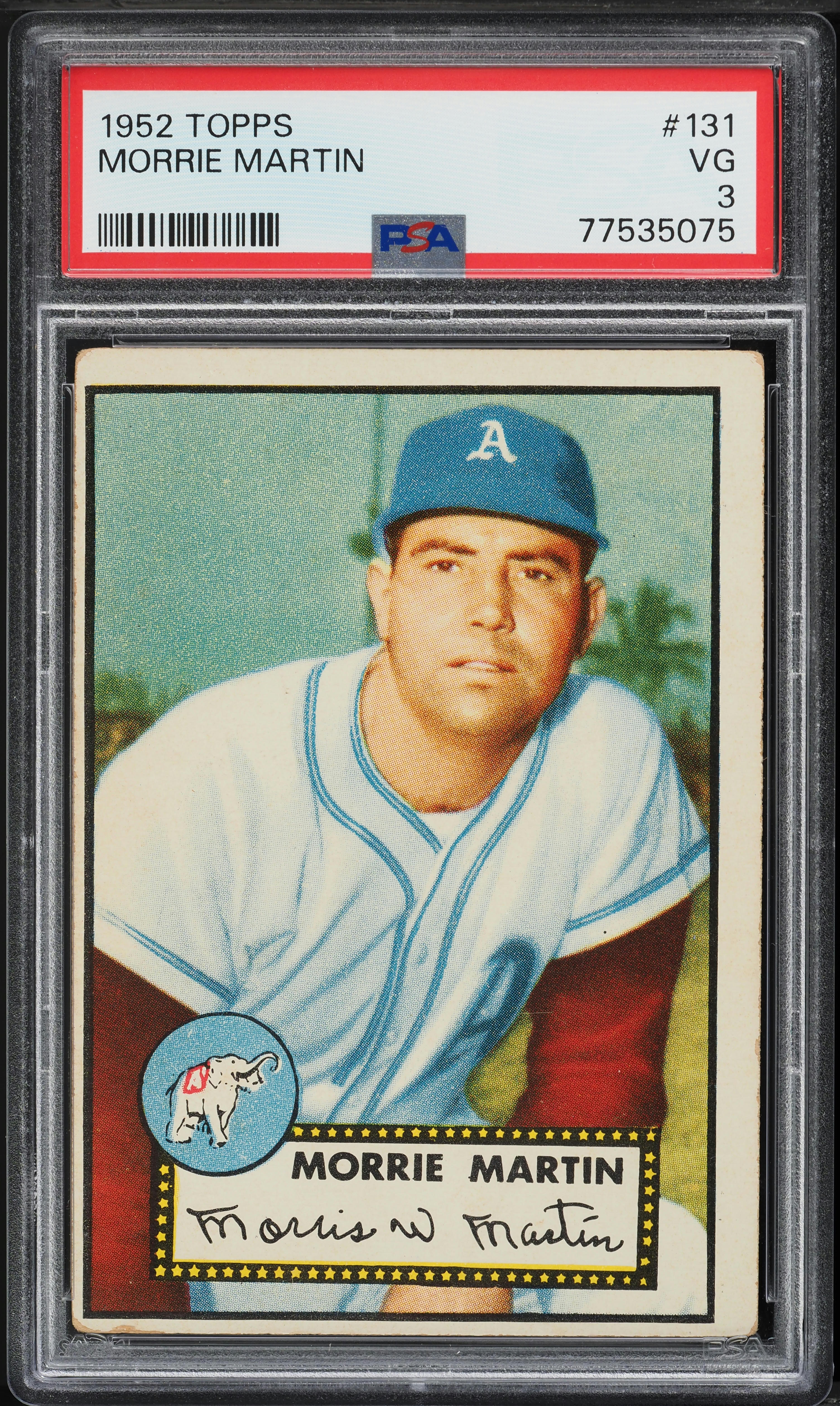 1952 Topps Morrie Martin #131 PSA 3 VG