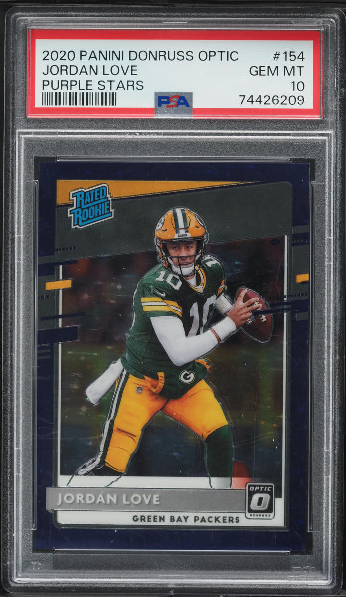 2020 Donruss Optic Purple Stars Jordan Love ROOKIE /25 #154 PSA 10 GEM MINT