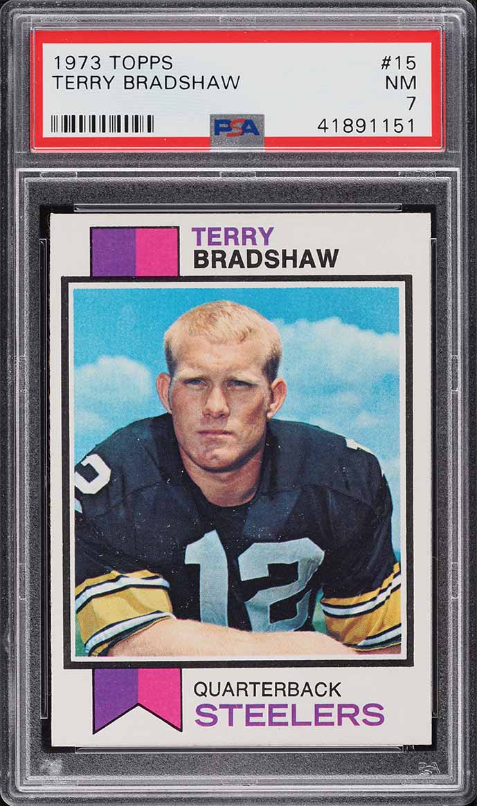 1973 Topps Football Terry Bradshaw #15 PSA 7 NRMT