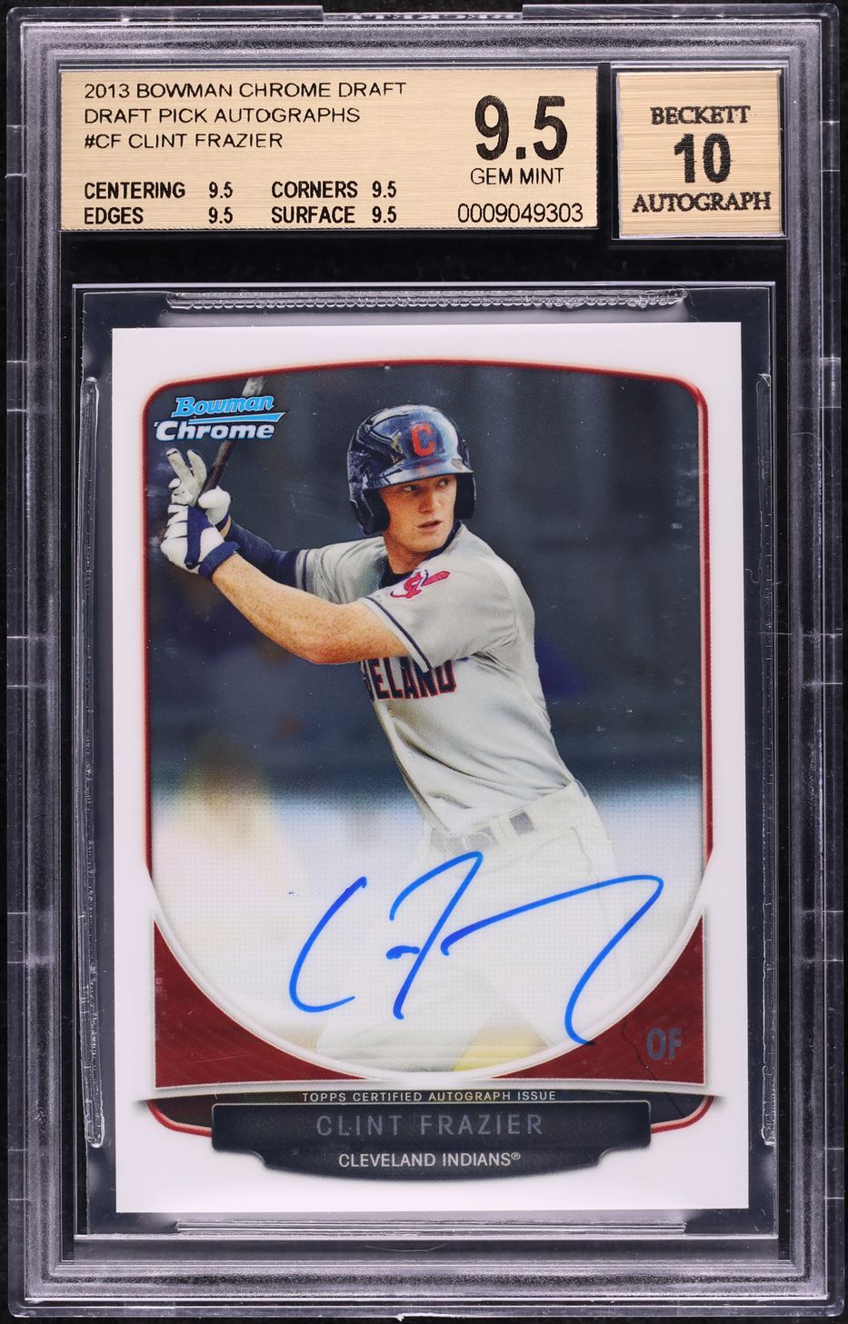 2013 Bowman Chrome Draft Picks Clint Frazier PROSPECT AUTO #BCA-CF BGS 9.5 GEM