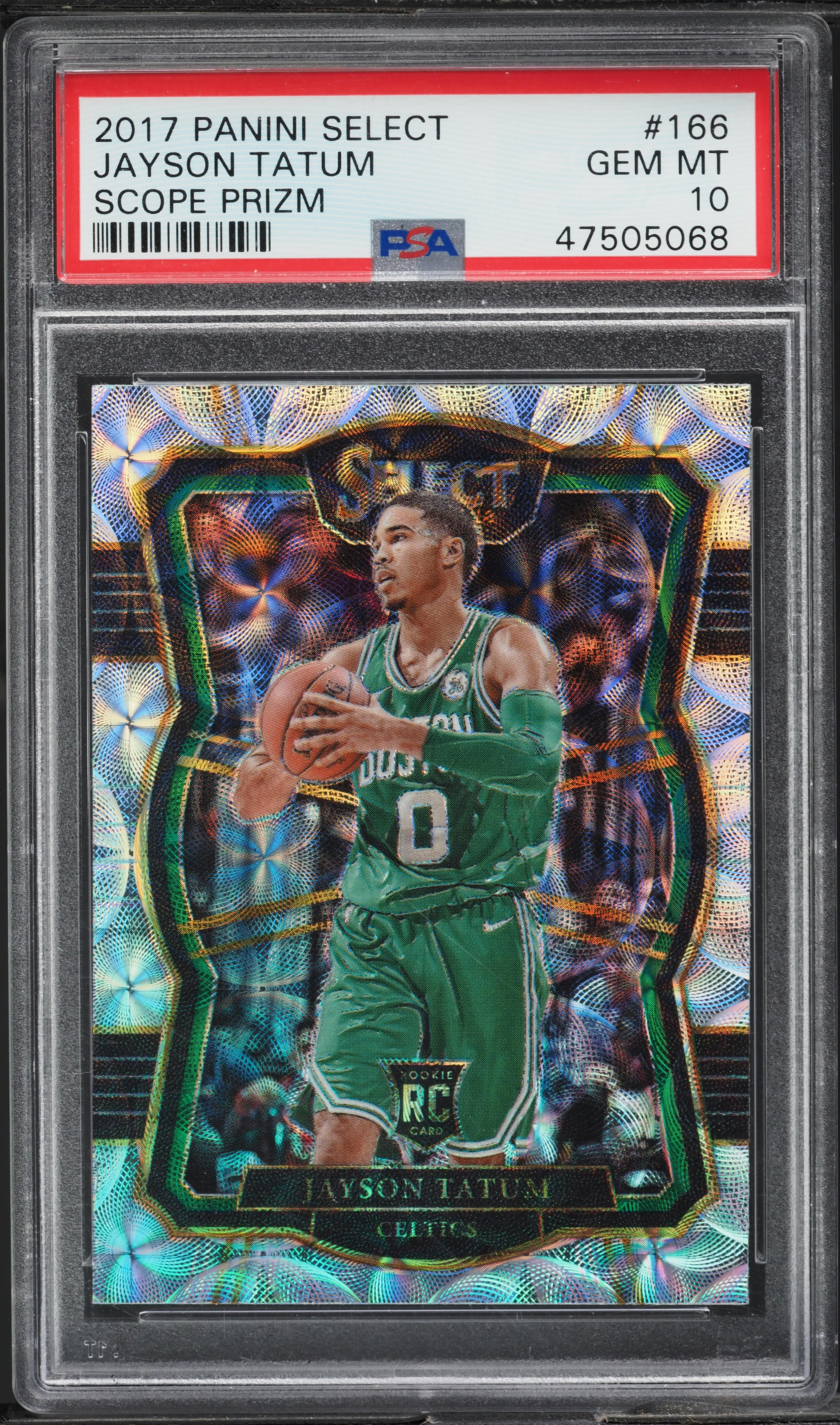 2017 Select Premier Level Scope Prizm Jayson Tatum ROOKIE #166 PSA 10 GEM MINT