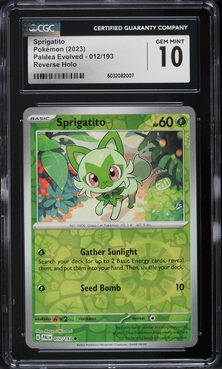 2023 Pokemon Scarlet & Violet Paldea Evolved Reverse Holo Sprigatito #12 CGC 10 GEM MINT