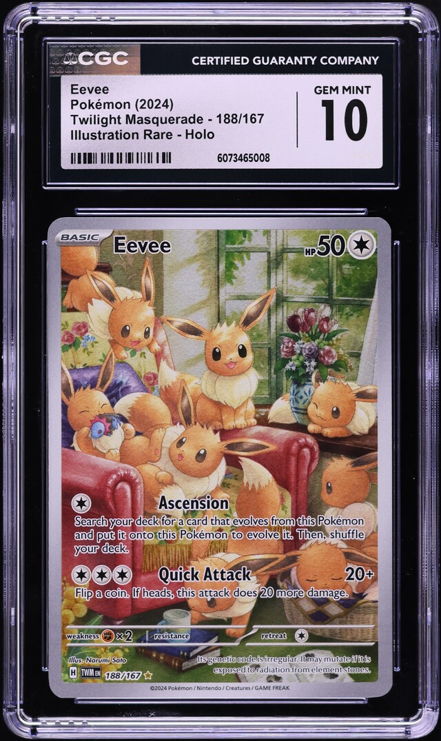 2024 Pokemon Scarlet & Violet Twilight Masquerade IR Eevee #188 CGC 10 GEM MINT