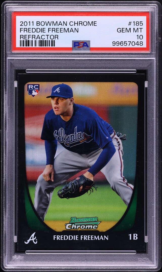 2011 Bowman Chrome Refractor Freddie Freeman ROOKIE #185 PSA 10 GEM MINT