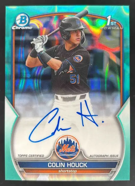 2023 Bowman Draft Chrome Aqua Lava Refractor #CDA-CH Colin Houck RC Auto /199