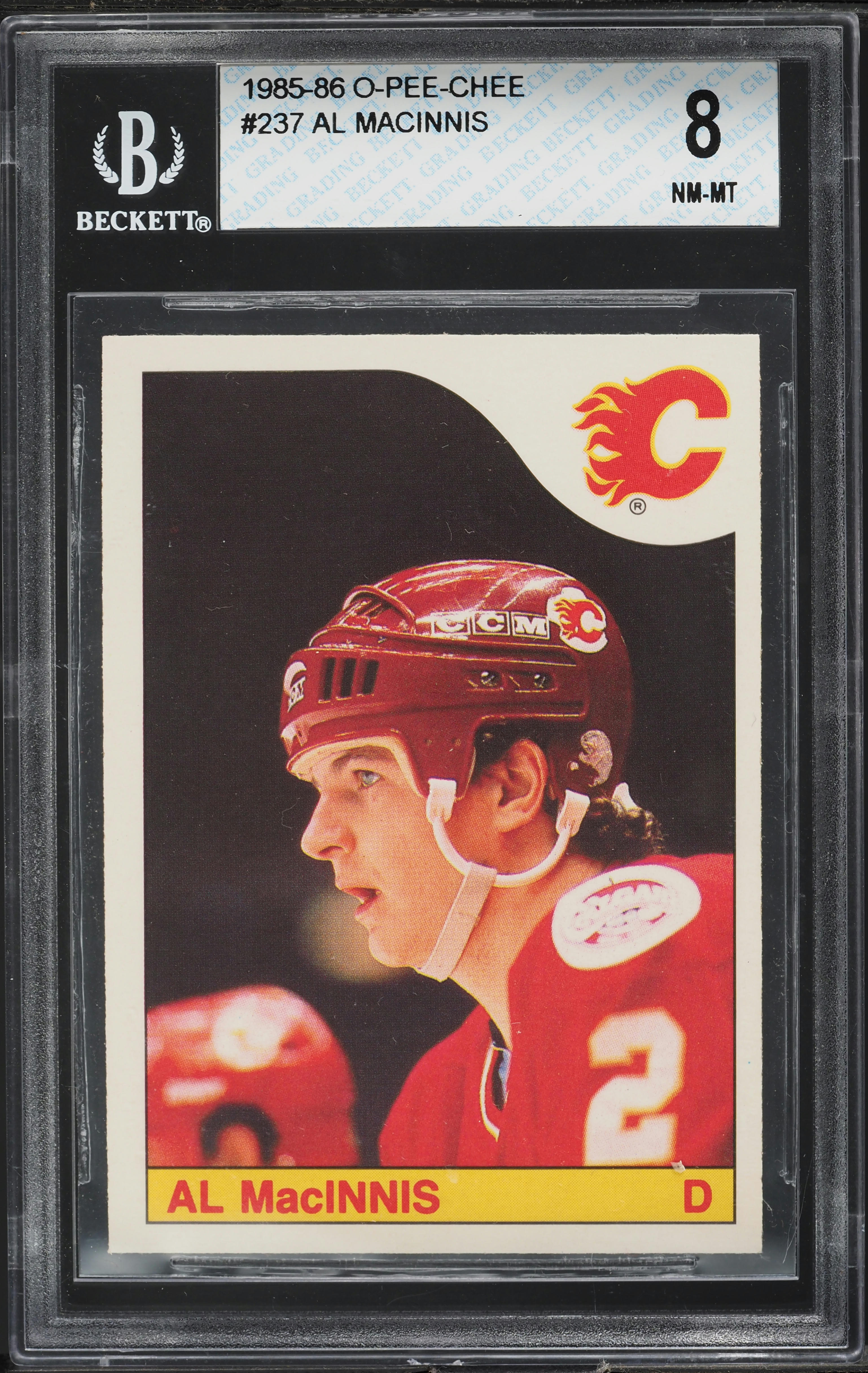 1985 O-Pee-Chee Hockey Al MacInnis ROOKIE #237 BGS 8 NM-MT