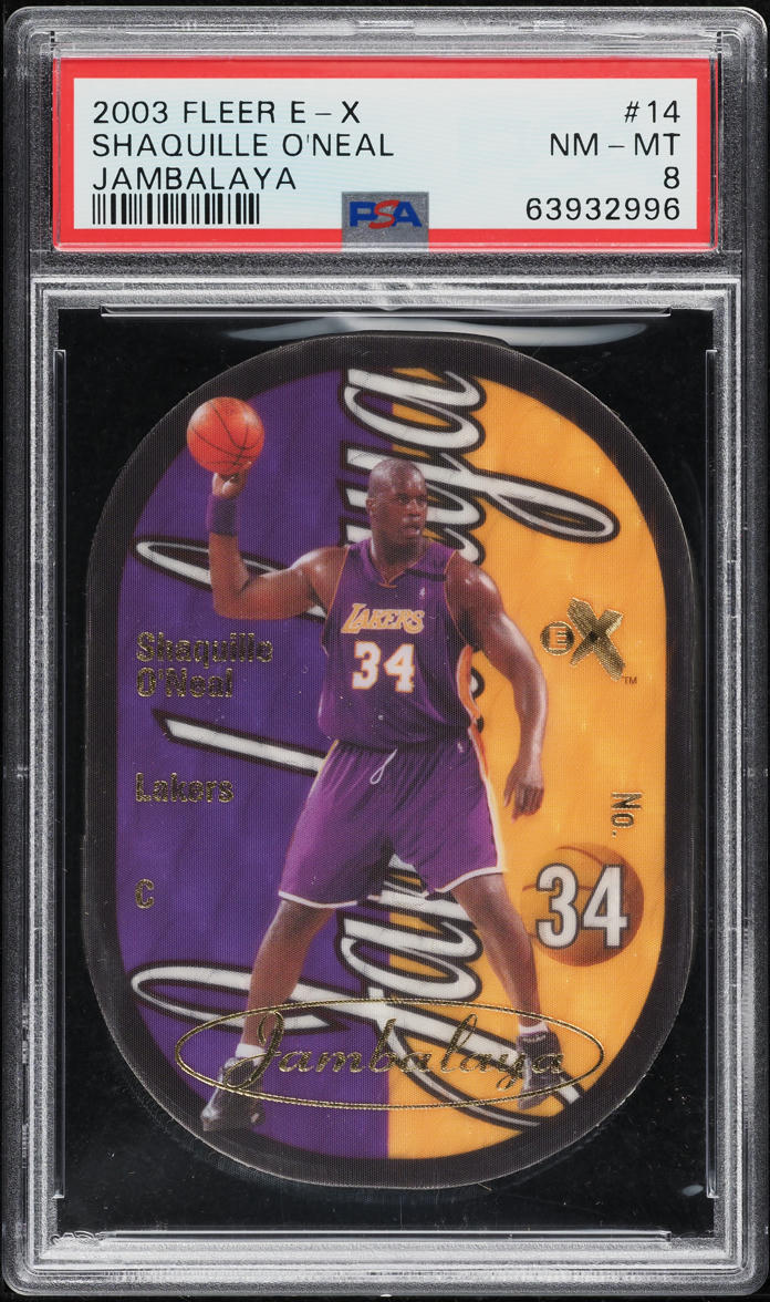2003 Fleer E-X Jambalaya Shaquille O'Neal #14 PSA 8 NM-MT