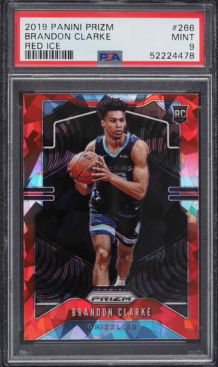 2019 Panini Prizm Red Ice Brandon Clarke ROOKIE #266 PSA 9 MINT
