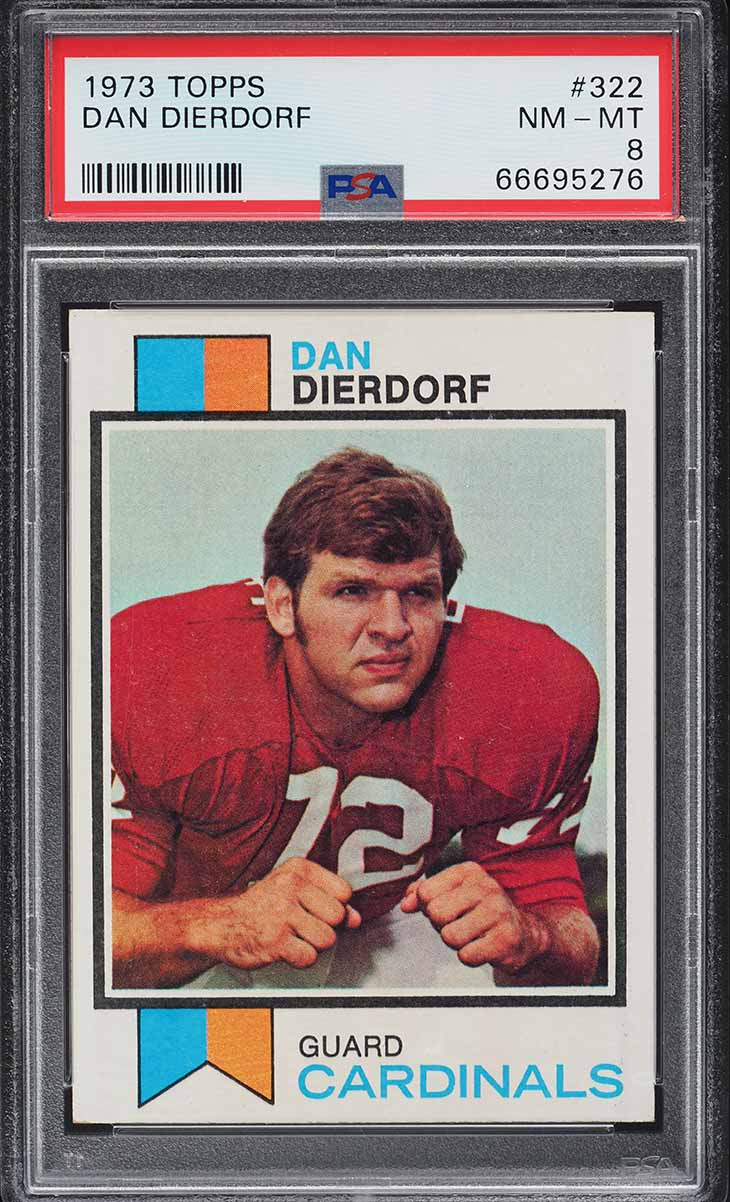 1973 Topps Football Dan Dierdorf ROOKIE #322 PSA 8 NM-MT