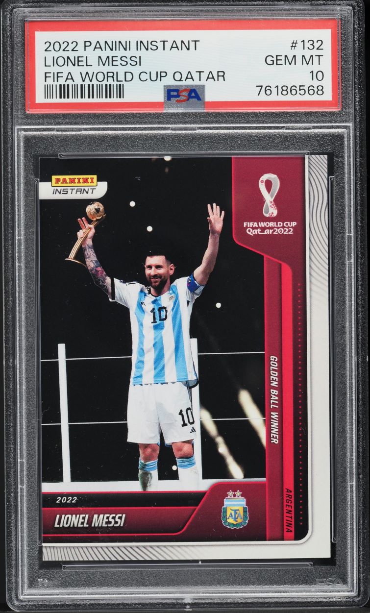 2022 Panini Instant FIFA World Cup Qatar Lionel Messi #132 PSA 10 GEM MINT