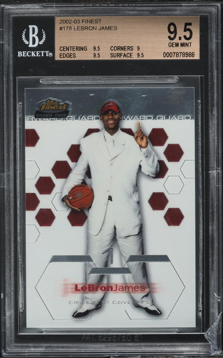 2002 Finest Basketball LeBron James ROOKIE #178 BGS 9.5 GEM MINT