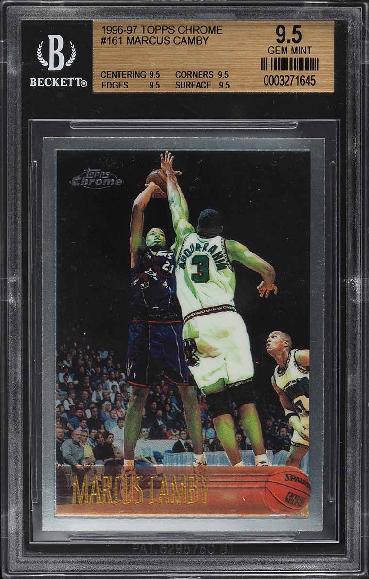 1996 Topps Chrome Marcus Camby ROOKIE #161 BGS 9.5 GEM MINT